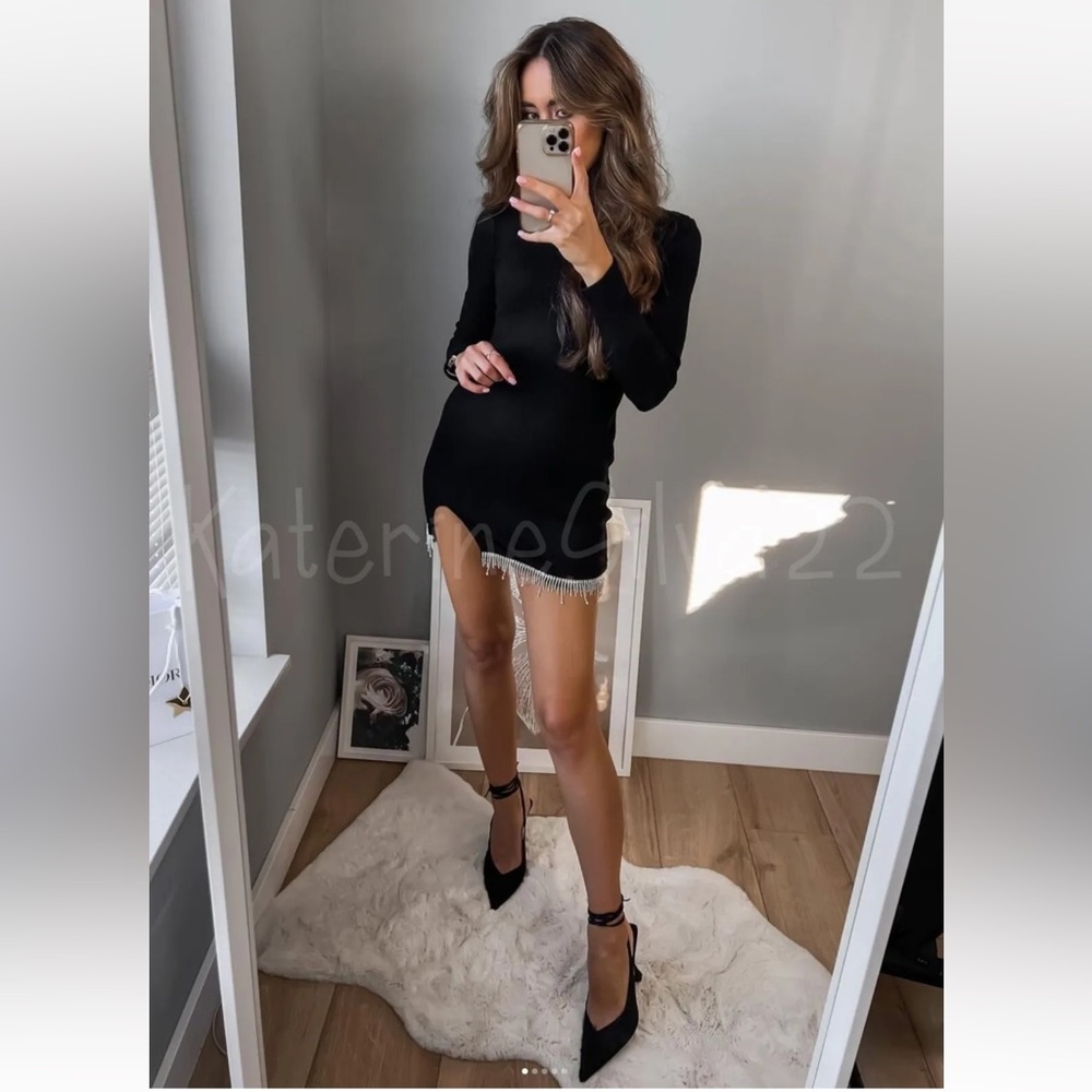 Zara Jewel Soft Dress Black 🔥
